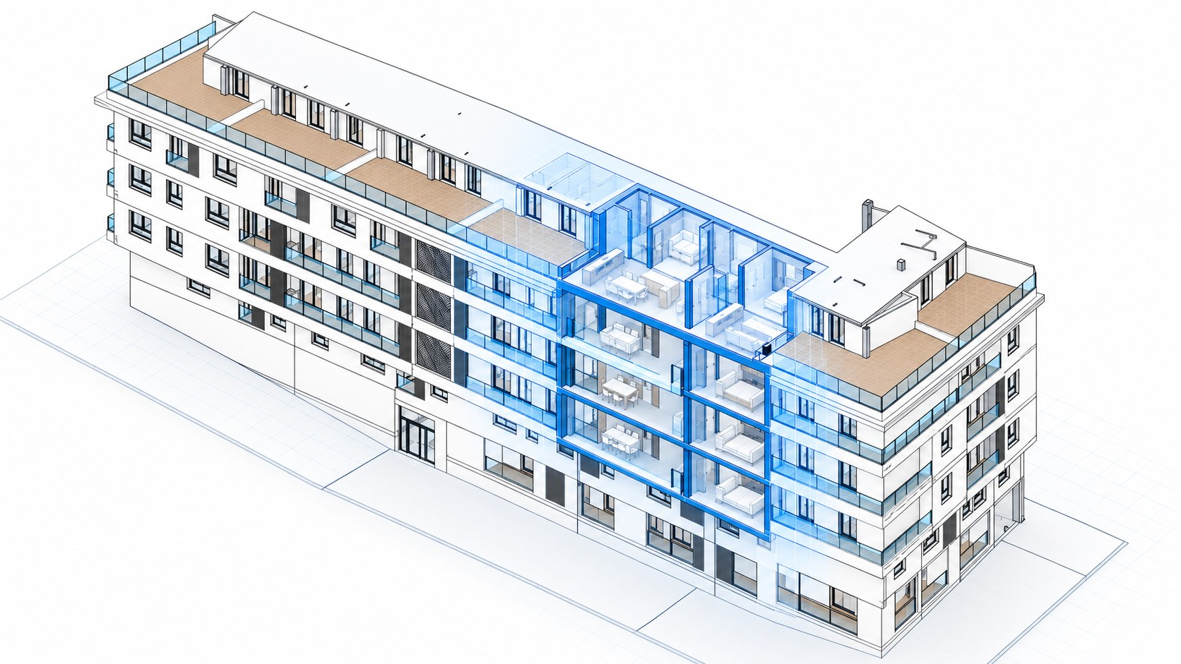 Ejemplo de modelo BIM de un edificio residencial